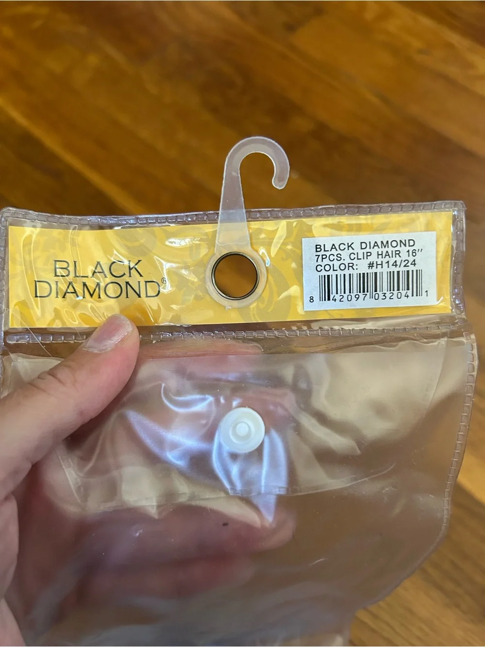 Black Diamond Human Hair Clip In Extensions 16” H14/24 Blonde 7 Pc
